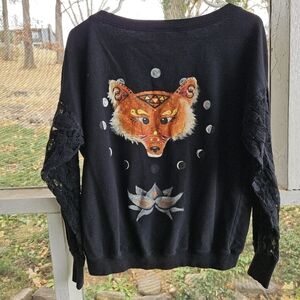 Hand Painted Moon Phase Fox